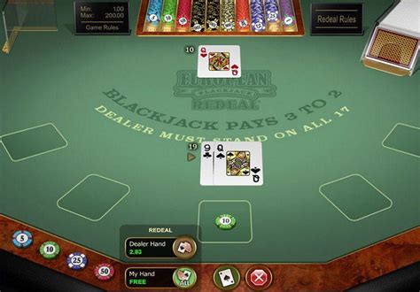 play european redeal gold blackjack